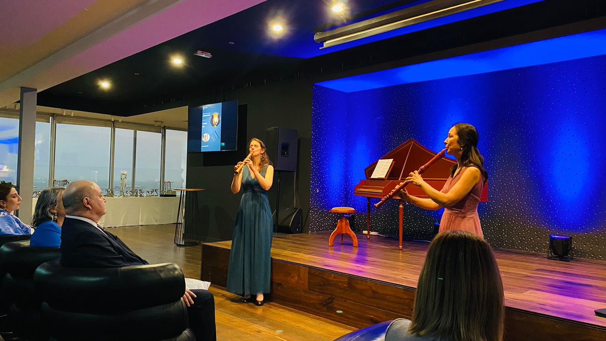 Artscouncilaz's tweet photo. The Embassy of Belgium in 🇦🇿 organized a #concert of the 🇧🇪 ensemble "Laterna Magica". 
It is a recorder duo consisting of Nathalie Houtman &amp; Laura Pok which specializes in the interpretation of 17th and 18th century music. The Ensemble is to present for the 1st time in Baku 1/2 https://t.co/mLc2U1ALLD