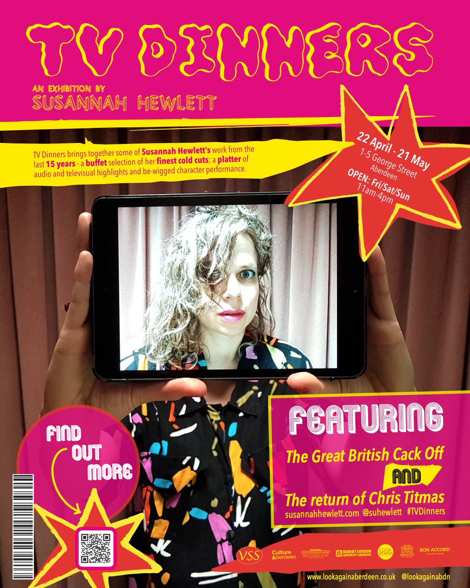 🍾 My new show 📺✨TV Dinners open tomorrow! Massive thanks to <a href="/LookAgainABDN/">Look Again Aberdeen</a> director Sally Reaper for commissioning this and the whole team xxx #TVDinners