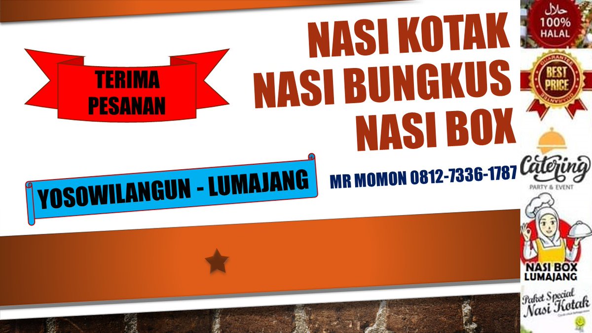 SingaManis's tweet photo. Hp 0812-7336-1787 Catering Nasi Bungkus Berkualitas - Nasi Boks Hajatan di Yosowilangun Lumajang https://t.co/X3M4mSumqH 

#kateringlumajang, #cateringlumajang, #yosowilangun, #lumajang, #semeru, #ricebox, #segokotak, #nasibox, #mealbox, #kulinerlumajang, #cateringnasibungkus, https://t.co/V4Qm1LarM4