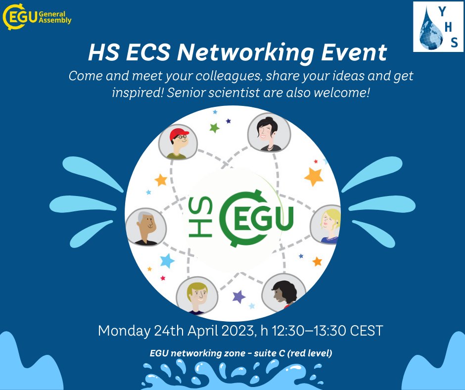 Elena Cristiano (@criselena89) on Twitter photo What's the best way to start the #EGU23 week? Join the <a href="/EGU_HS/">EGU Hydrology</a> networking event and meet other early career hydrologists!
📅Monday 24, during lunch break!
🗺️Suit C🟥
<a href="/EuroGeosciences/">European Geosciences Union</a> <a href="/kmfweb/">KM Florentine Weber</a> <a href="/YoungHydrology/">Young Hydrologic Society</a> <a href="/COrieschnig/">Christina Orieschnig</a> <a href="/nl_yhs/">YHS-NL</a> <a href="/ItYhs/">YHS Italy</a> What's the best way to start the #EGU23 week? Join the <a href="/EGU_HS/">EGU Hydrology</a> networking event and meet other early career hydrologists!
📅Monday 24, during lunch break!
🗺️Suit C🟥
<a href="/EuroGeosciences/">European Geosciences Union</a> <a href="/kmfweb/">KM Florentine Weber</a> <a href="/YoungHydrology/">Young Hydrologic Society</a> <a href="/COrieschnig/">Christina Orieschnig</a> <a href="/nl_yhs/">YHS-NL</a> <a href="/ItYhs/">YHS Italy</a>
