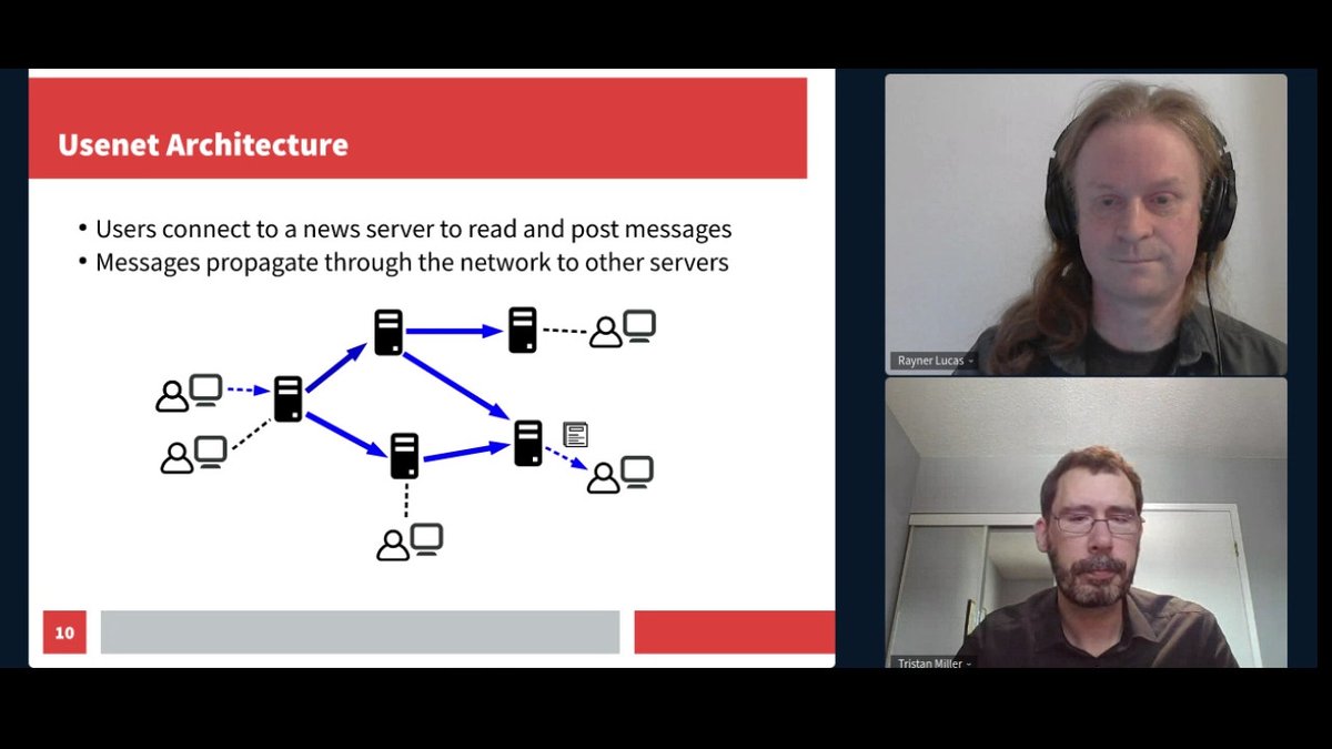 OFAI_AT's tweet image. OFAI researcher @Logological co-presented a talk on #Usenet, the Internet's original federated discussion network, at #LibrePlanet 2023. A video is now available for downloading or streaming: media.libreplanet.org/u/libreplanet/… framatube.org/w/jJiSmtQUrZh3…