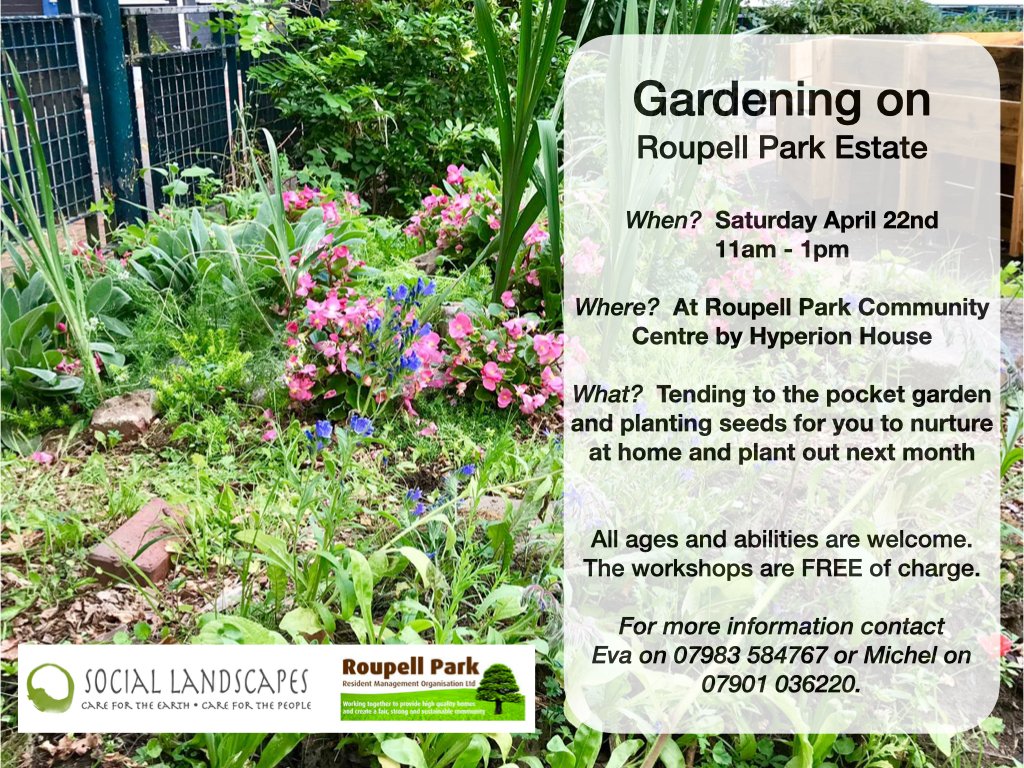 Roupell Park (@roupellpark) on Twitter photo Great opportunity for you to do some planting on your estate. Join us this Saturday from 11am-1pm <a href="/RoupellPark/">Roupell Park</a> for our 2nd #planting workshop. Experienced gardeners from <a href="/sociallands/">Social Landscapes</a> are running the workshop. All you have to do is to turn up! Great opportunity for you to do some planting on your estate. Join us this Saturday from 11am-1pm <a href="/RoupellPark/">Roupell Park</a> for our 2nd #planting workshop. Experienced gardeners from <a href="/sociallands/">Social Landscapes</a> are running the workshop. All you have to do is to turn up!