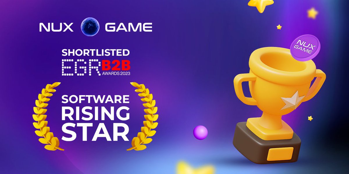 We're excited to share with you that NuxGame has been shortlisted as a "Software rising star" by EGR B2B Awards! 🎉

Thank you for your support, and here's to a bright and successful future! This wouldn't have happened without you. 🙏
#iGaming #EGRB2BAwards2023 #EGRGlobal