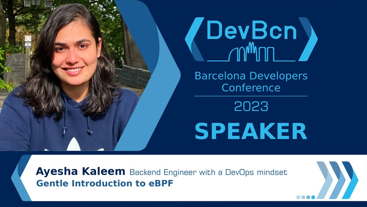 dev_bcn's tweet photo. 📢 Exciting news! @Ayesha546 will be joining us at #DevBcn2023 to give a “gentle introduction to ebpf” on the DevOps track. Don't miss out on this informative session! #DevOps #eBPF
https://t.co/h4zRpXhMCg #devbcn #devbcn23 https://t.co/quYLdZ05j2