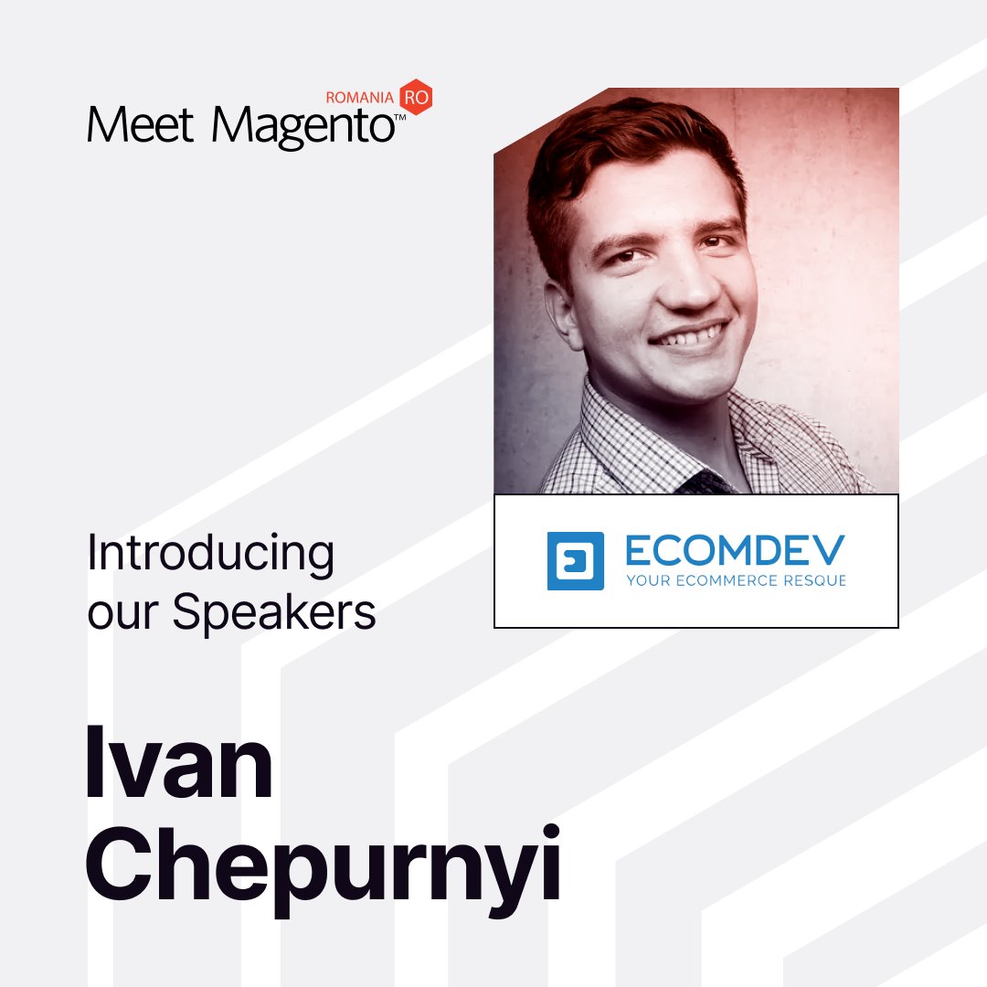 It is our pleasure to have Ivan Chepurnyi from Ecomdev, again on our stage! 😁
 
Last time he shared his knowledge with us about ,,Optimizing Magento by Preloading Data”.  We are very curious about the topic he will prepare for his #mm23ro session!  

👉 bit.ly/MeetMagento202…