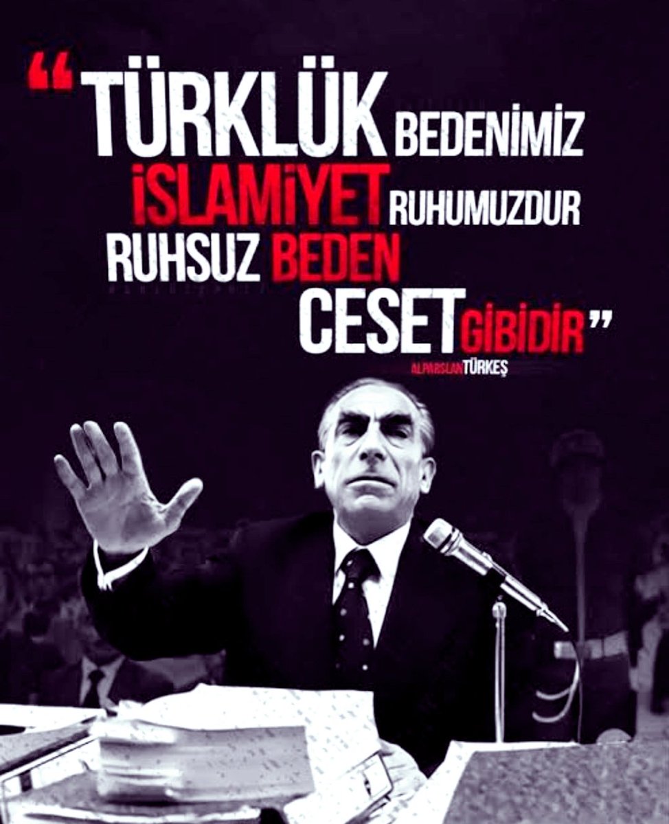 TÜRKLÜK ;Bedenimiz, 🇹🇷
İslamiyet;Ruhumuzdur. ❤️
Ruhsuz beden ceset gibidir. !
Başbuğ 🐺 Türkeş 🇹🇷

#AlparslanTürkeş