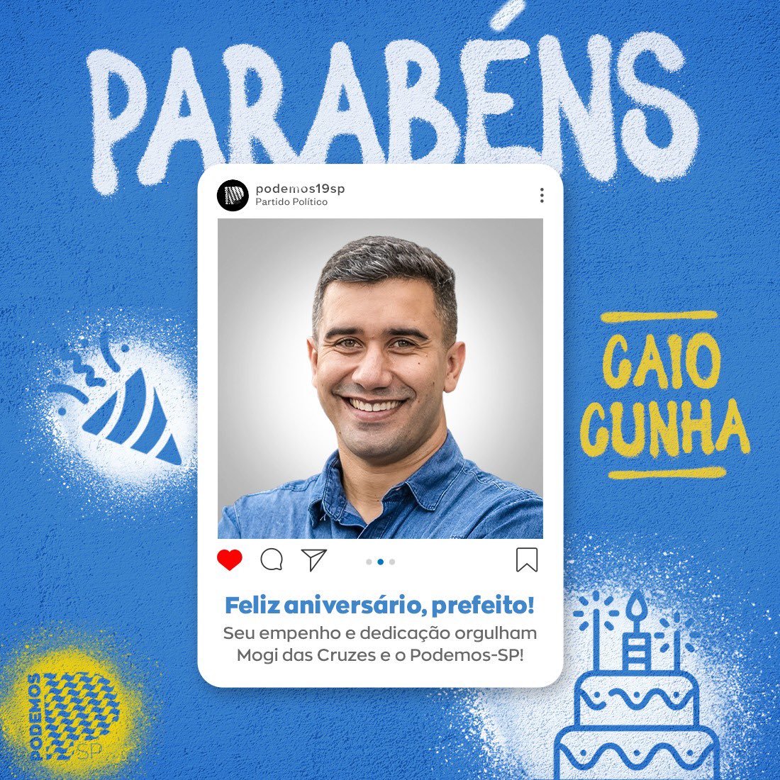 podemos19sp's tweet photo. Hoje é aniversário do nosso prefeito Caio Cunha de Mogi das Cruzes. 🥳
Prefeito, o seu trabalho faz a diferença! 💚 Desejamos um novo ciclo de muitas alegrias, realizações, saúde e sucesso.
Feliz aniversário! 🎂
#PodemosSP #MogidasCruzes https://t.co/hX79fw86Fj