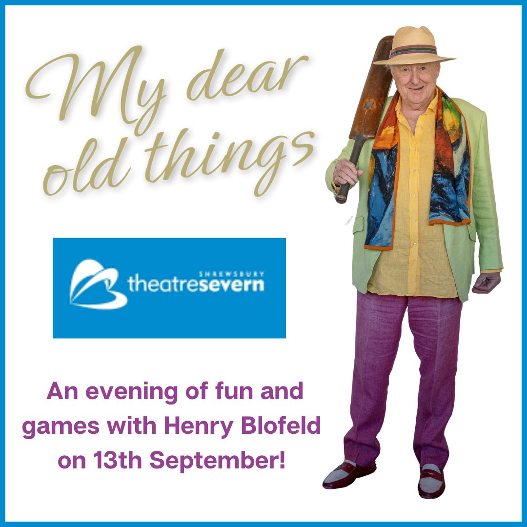 My goodness, what better gift for the sports lover in your life! Stories from The #RealMarigoldHotel & then all the fun of Test Match Special. Book now for @theatresevern on 13th Sept! ow.ly/MxbC50NKF4Y #HenryBlofeld #shropshire