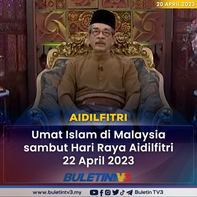BuletinTV3's tweet photo. AIDILFITRI | Penyimpan Mohor Besar Raja-Raja, Tan Sri Syed Danial Syed Ahmad mengumumkan Hari Raya Aidilfitri di Malaysia jatuh pada Sabtu, 22 April 2023 https://t.co/00K9tbatA6