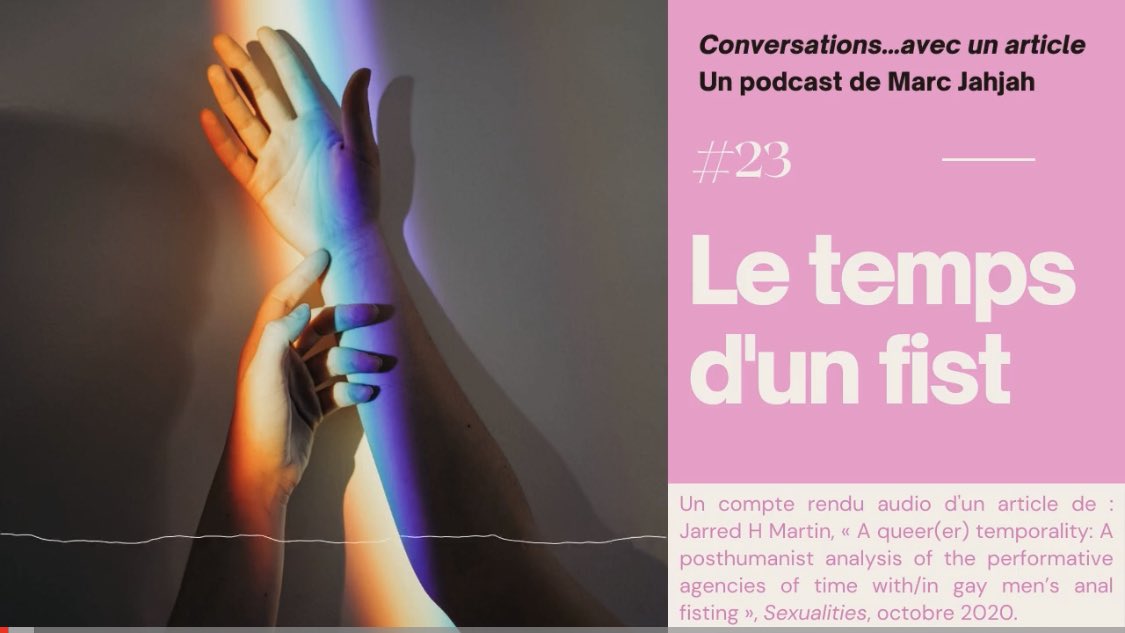 Depuis 3 ans, l’épisode le plus écouté de mon podcast <a href="/Podcast_SHS/">Conversations...avec un article</a> est… « le temps d’un fist ». J’ai vraiment les meilleur·es abonné·es du monde (et les plus P🎲). Pour réécouter c’est par ici : 

anchor.fm/conversations-…