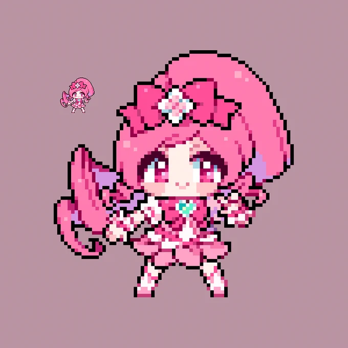 キュアブロッサム#pixelart #pixel #pixelartist #ドット絵 #픽셀아트 #precure #プリキュア 