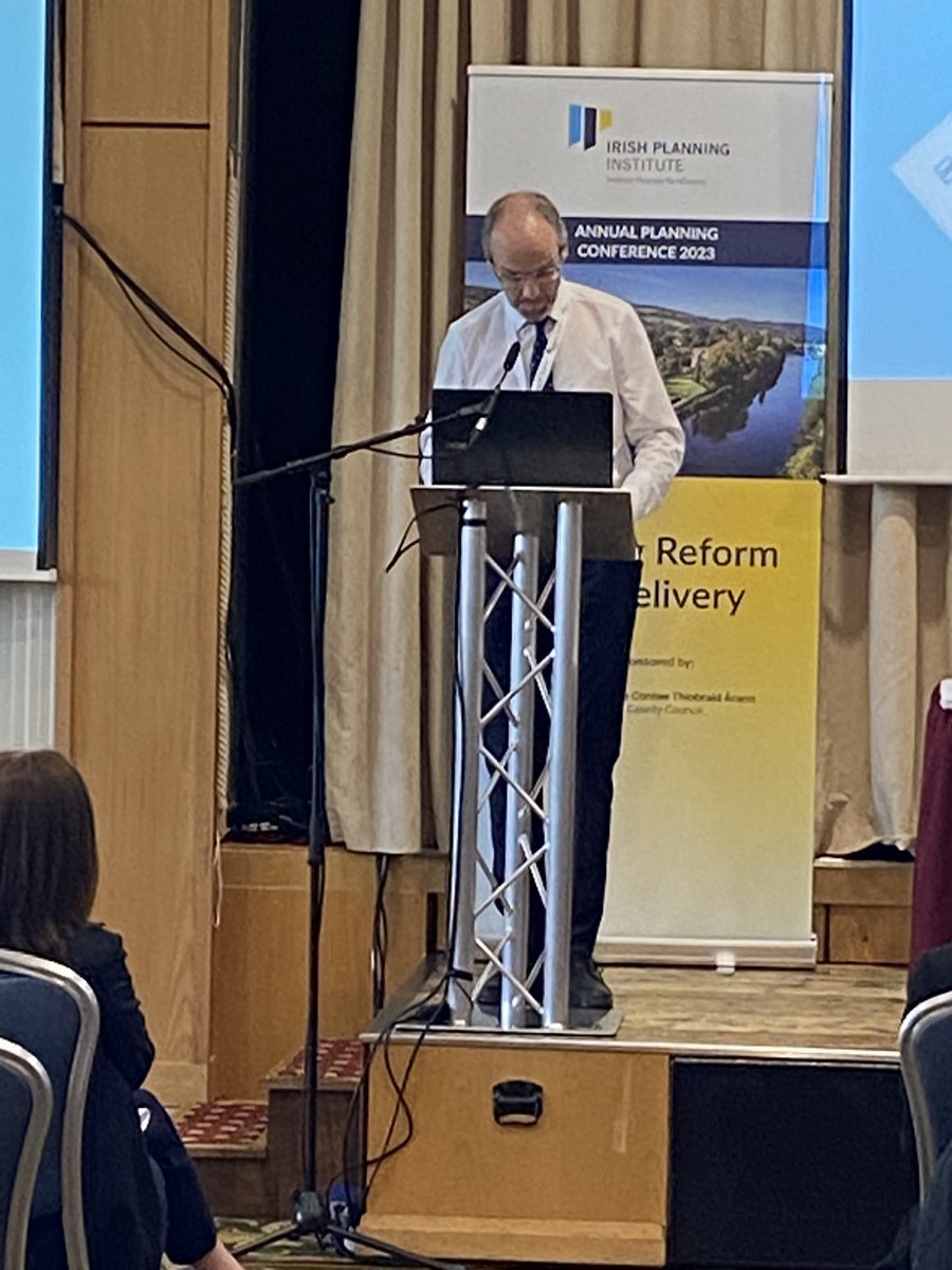 Planning Regulator, Niall Cussen, gives delegates <a href="/IrishPlanInst/">IPI</a> conference on an update of the OPR’s work four year’s since establishment. #planningconf23