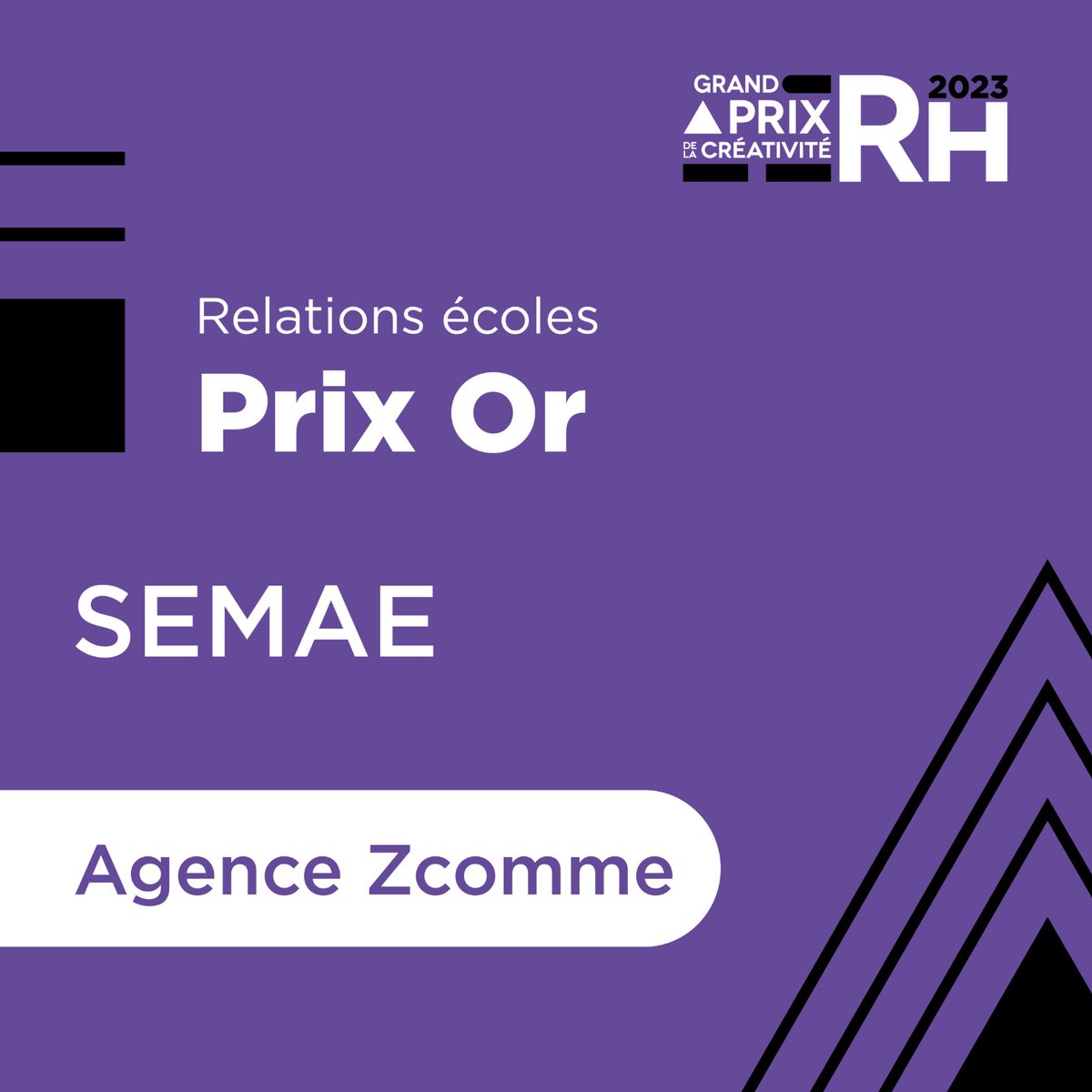 Le prix or 🥇 de la catégorie Relations écoles est attribué à <a href="/semae_officiel/">semae</a> et l’agence <a href="/Zcomme/">Zcomme</a> pour le projet : Grandeur Nature

Félicitations pour ce prix 🏆

#CréaRH #Révélation #GPCRH2023 #ACCE