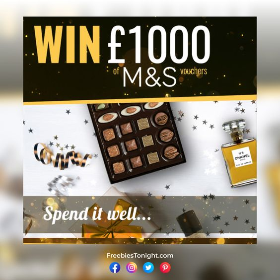FreebiesTonight's tweet photo. Who doesn’t love a good shopping spree?
And what if we told you that you could win £1,000 
Win £1,000 of Marks And Spencer Vouchers

Click The Link ➡️: https://t.co/Qu39fVoDrv

#vouchers #marksspencer #freeproducts #freesamples #PerfumeSw https://t.co/IWE7Idwp35