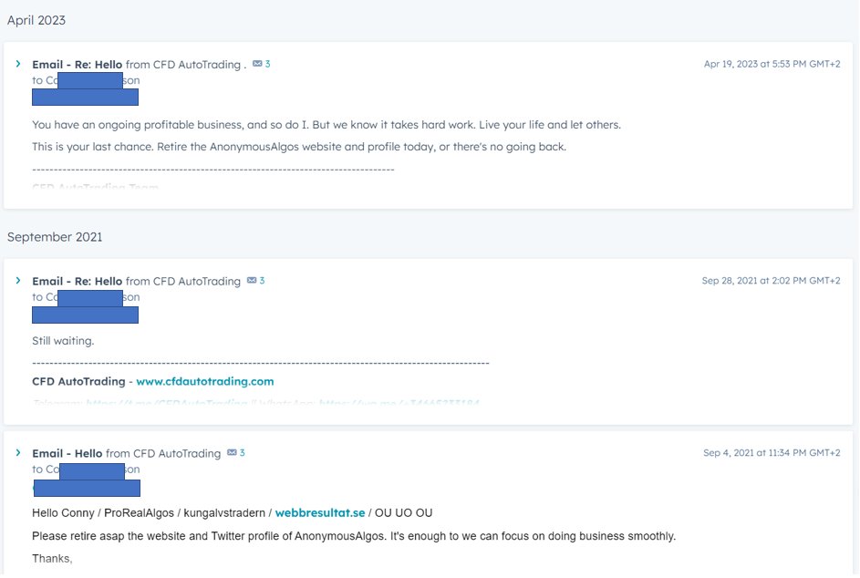 ProRealAlgosFacts (@prorealalgfacts) on Twitter photo That's what we sent to <a href="/ProRealAlgos/">ProRealAlgos</a> owner over time by email. No answers
When we made a mistake in thinking who AnonymousAlgos is, the person involved complained by message. It took us a while to realize it, then we apologized
<a href="/prorealalgos/">ProRealAlgos</a>=<a href="/AnonymousAlgos/">Anonymous Algorithms</a>=<a href="/kungalvstradern/">Kungälvstradern</a> That's what we sent to <a href="/ProRealAlgos/">ProRealAlgos</a> owner over time by email. No answers
When we made a mistake in thinking who AnonymousAlgos is, the person involved complained by message. It took us a while to realize it, then we apologized
<a href="/prorealalgos/">ProRealAlgos</a>=<a href="/AnonymousAlgos/">Anonymous Algorithms</a>=<a href="/kungalvstradern/">Kungälvstradern</a>