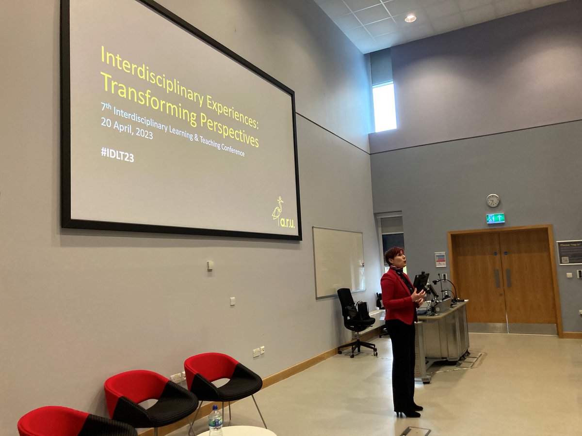 AngliaLTA's tweet photo. This year's Interdisciplinary Learning and Teaching Conference #IDLT23 has begun, an inspiring keynote from #RuskinModules students @AngliaRuskin about their #interdisciplinary experiences and transforming perspectives, well done Maddie, Storm, Hanah and Terri 👏👏👏👏 https://t.co/3WdYWW13ee