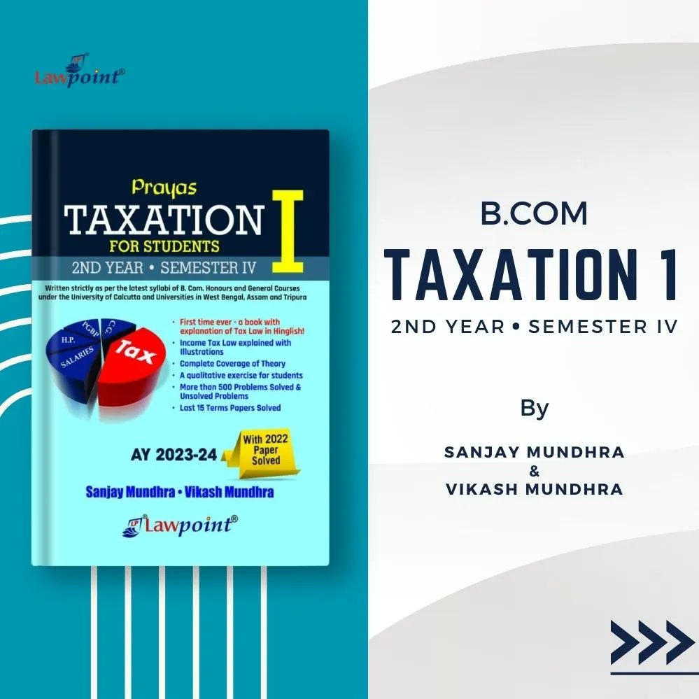 Lawpoint_Kol's tweet photo. Get your hands on the best Bcom Taxation 1 book for your 4th semester here and take the first step towards success. 

Buy now and give yourself the edge you need to excel in your exams!

#lawpointkolkata #studymaterial #BComHons #collegeeducation #bcomstudent #studytips #taxation https://t.co/TEwhMuns1E
