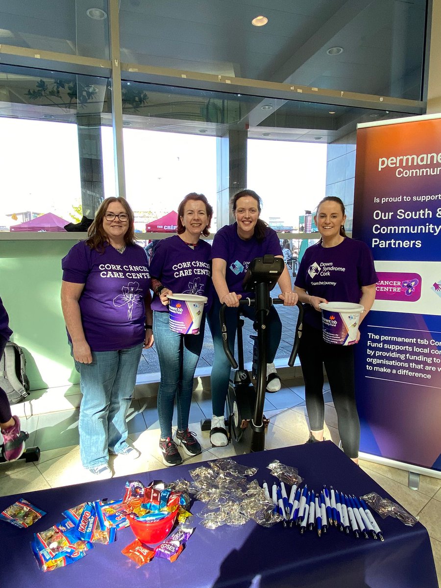 FastasITcan's tweet photo. It’s a beautiful morning in @mahonpointsc for our Charity Spinning session in aid of @permanenttsb Charity partners @corkcancercare &amp; @DSCork Call in &amp; show your support https://t.co/W7VQkARccH