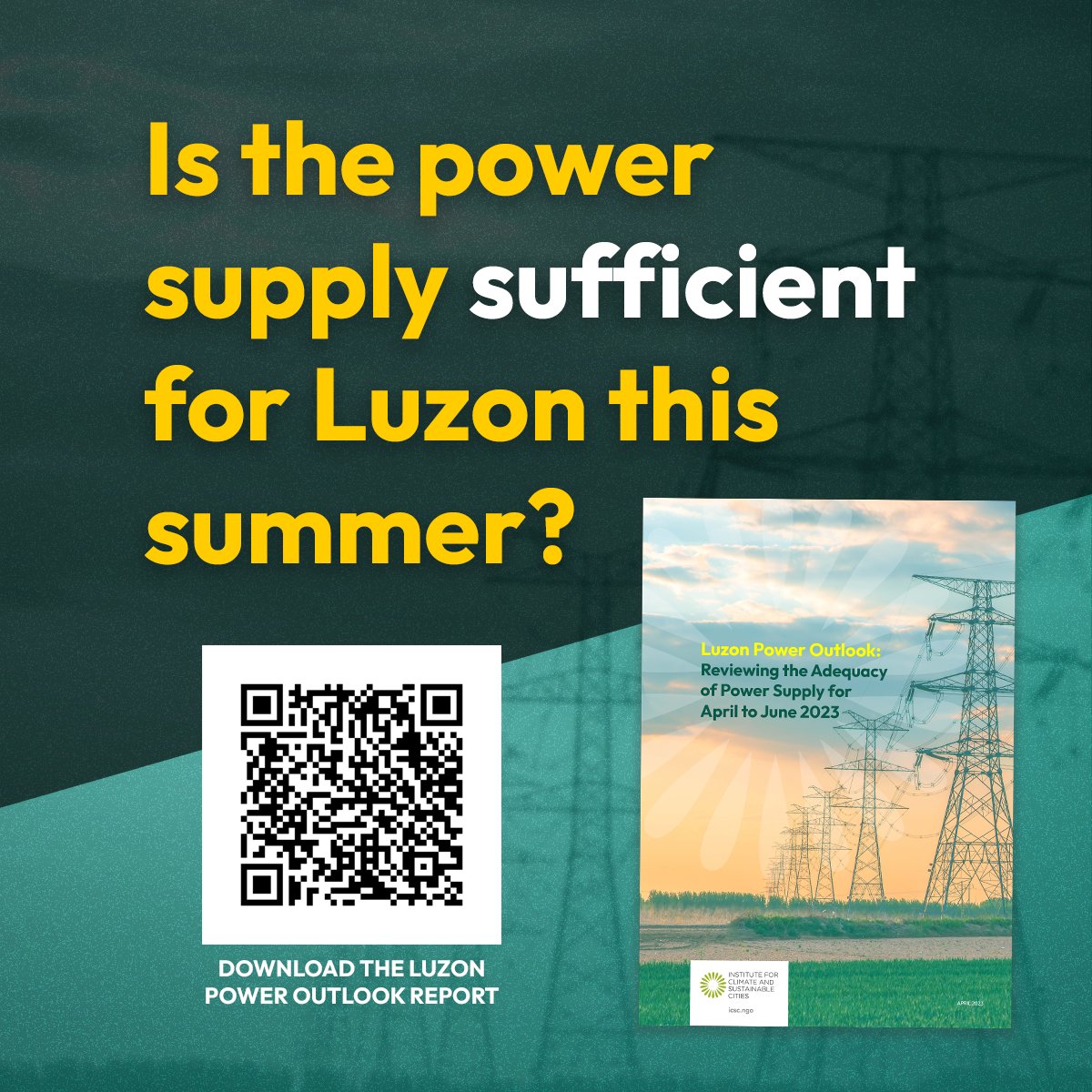 icsc_ph's tweet photo. This week, ICSC released the Luzon #PowerOutlook Report 2023, warning of thin power supply operating margins across Luzon in the next few months. Here’s what you need to know about the power supply this summer.
#EnergySecurityNow #NoMoreBrownouts #NoMorePriceHikes https://t.co/t7WFngReQY