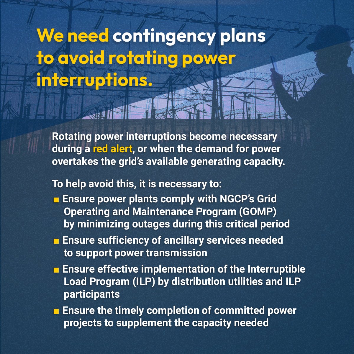 icsc_ph's tweet photo. This week, ICSC released the Luzon #PowerOutlook Report 2023, warning of thin power supply operating margins across Luzon in the next few months. Here’s what you need to know about the power supply this summer.
#EnergySecurityNow #NoMoreBrownouts #NoMorePriceHikes https://t.co/t7WFngReQY