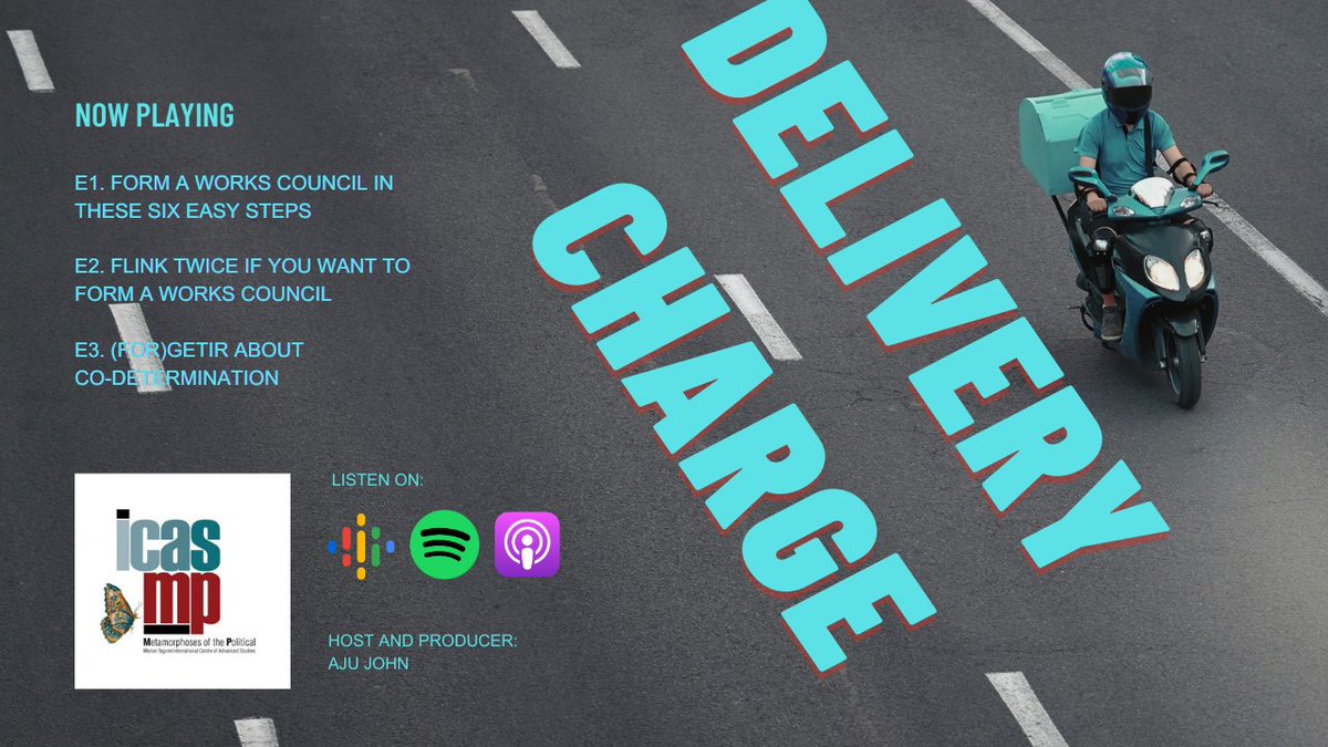 Three episodes of Delivery Charge! All about the app-based delivery workers of Berlin organising and resisting through the pandemic years and beyond. Listen on all apps including Spotify: open.spotify.com/show/3ySrKtkVR…

#gigwork #deliverywork #labourrights #workscouncil #betriebsrat
