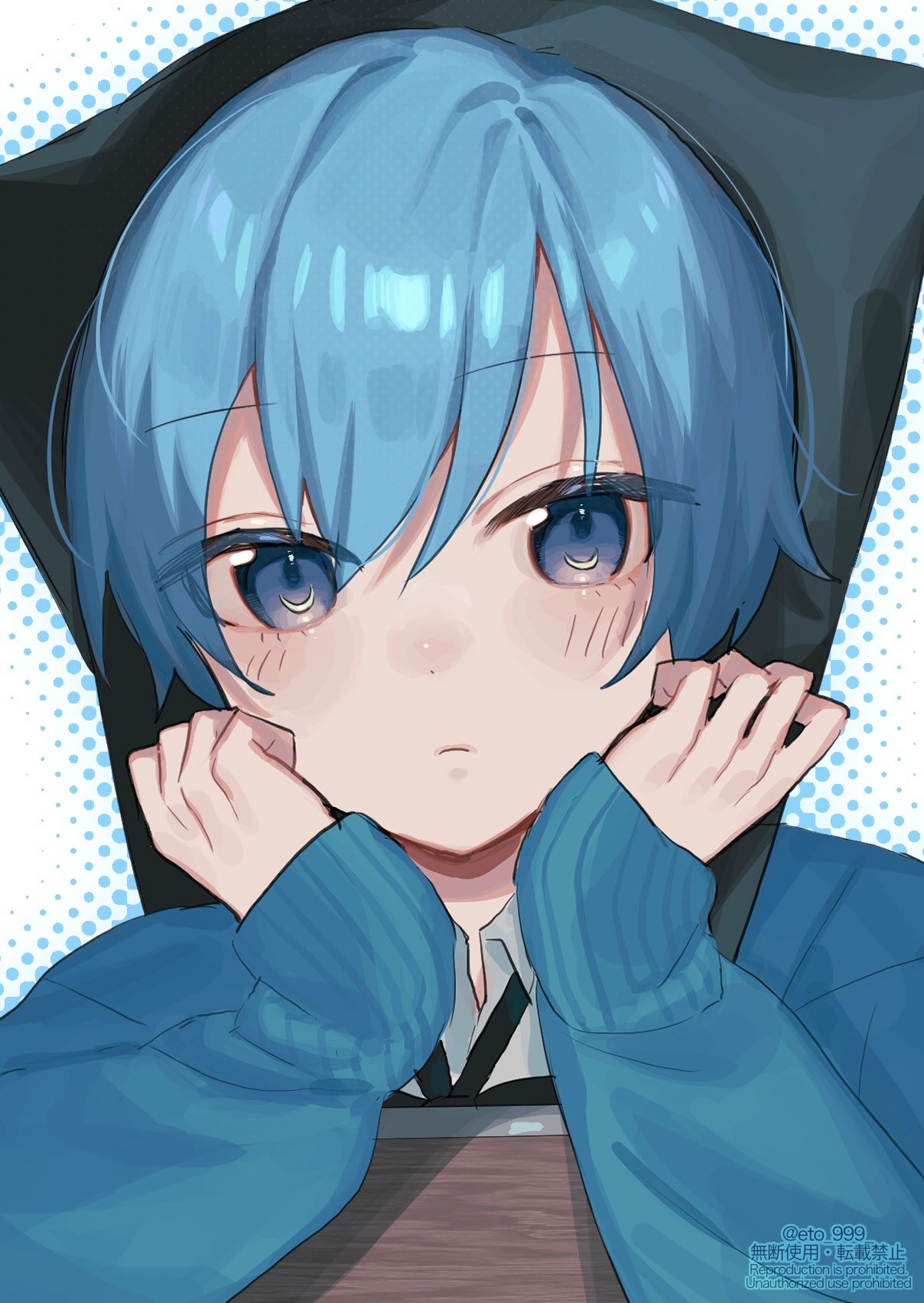イラスト画　生き生きとした女性「赤い帽子」 anime-girl-with-long-black-