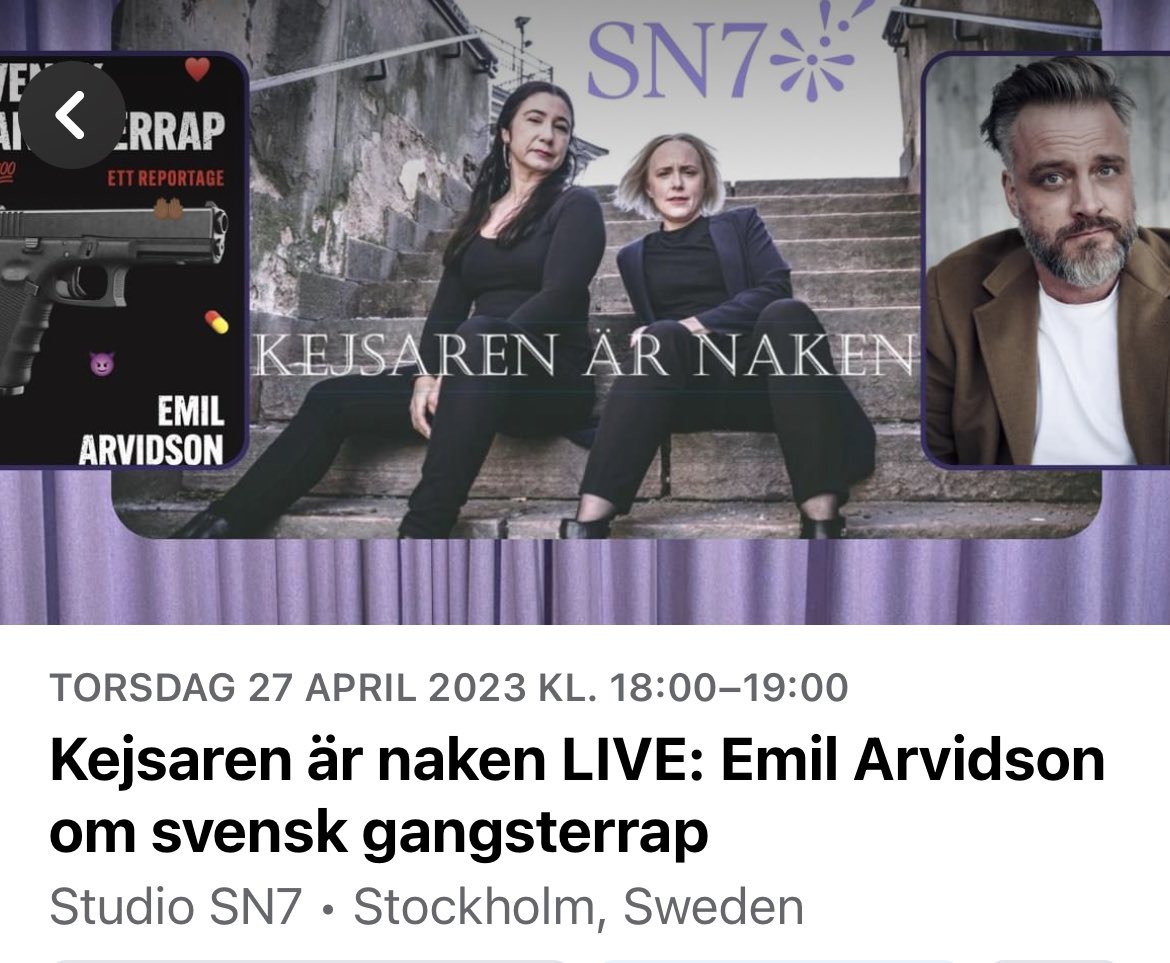 VesnaPrekopic's tweet photo. Om exakt en vecka ska man bege sig till Gamla stan och Stora Nygatan 7 för en garanterat spännande kväll när jag och Maria Andersson Vogel samtalar med @emilarvidson  om hans uppmärksammade bok Svensk gangsterrap! Info och biljettlänk i fb-evenetet!
https://t.co/PfOV09Snfb https://t.co/rHSnLnBmXq