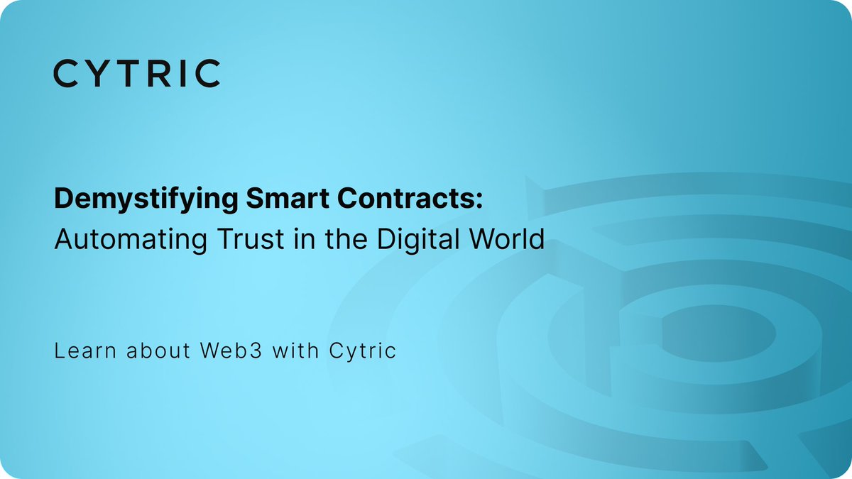 Cytric_web3's tweet photo. Smart Contracts 101: Basics for understanding...

A thread 🧵 https://t.co/gPGPkpU2xo