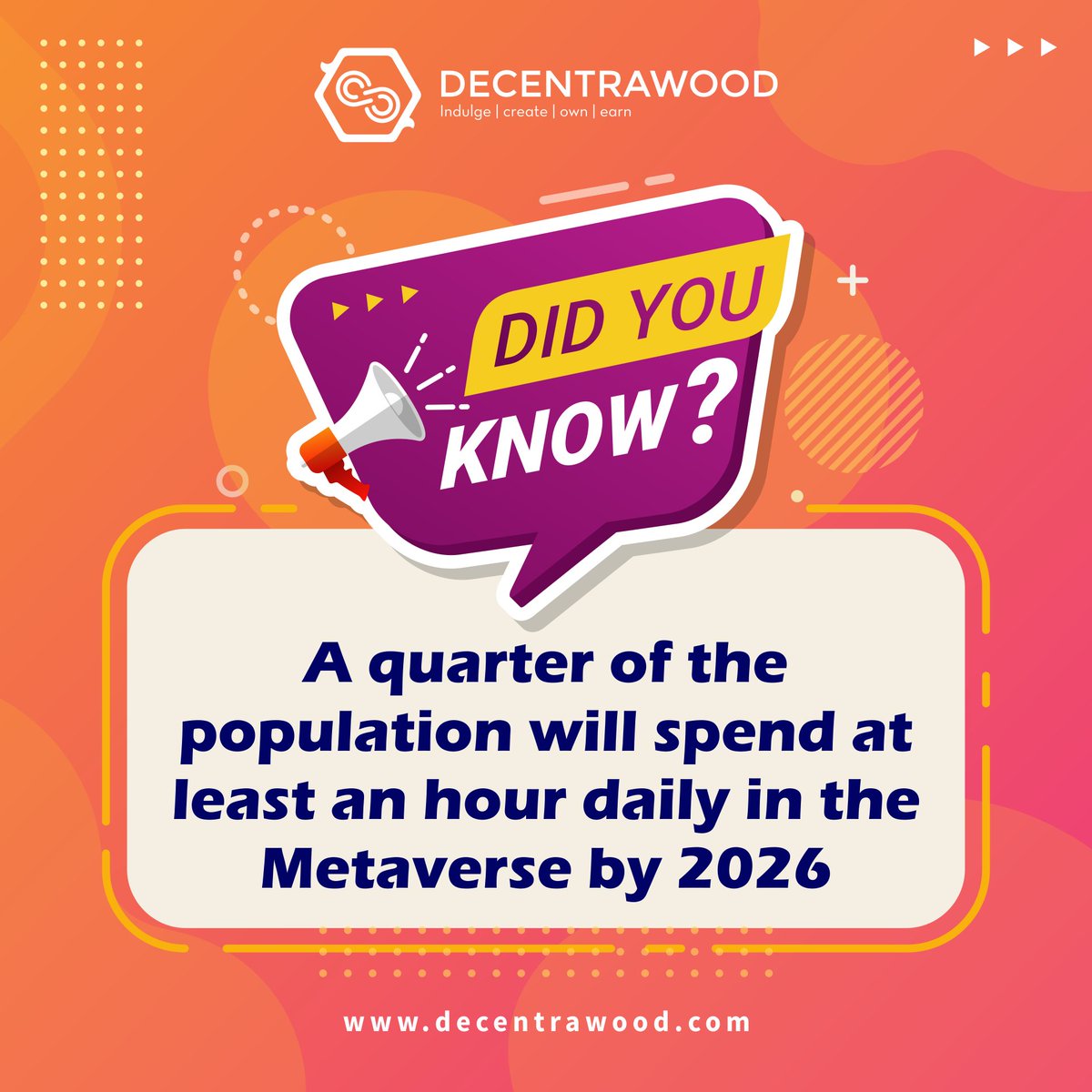 decentrawood's tweet photo. Expand your knowledge one fact at a time with our 'Did You Know' series! Stay tuned for more mind-blowing discoveries.
#decentrawood #didyouknow #Metaverse #VirtualWorld #FutureTech #GoogleStats #ReadyToExplore https://t.co/2Cuf4r1mJE