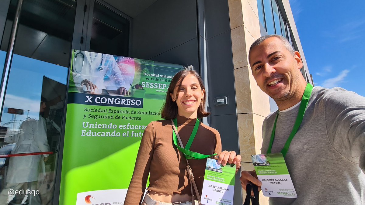 edusqo's tweet image. Entrenando antes de la primera participación de Isa Abellán Leante @isabeleante01 de @UMU.
¡Comenzamos #SESSEP23, X Congreso de la Sociedad Española de Simulación Clínica y Seguridad del Paciente @Sessep_Esp, en Valencia! #PatientSafety #SegPac #MedEd #SBME
