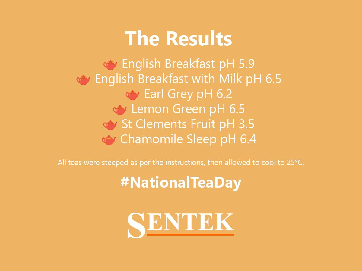 sentek_ltd's tweet photo. It's National Tea Day!! Let’s see how the pH differs between these teas!
Which of these is your favorite? 🫖
#sentekproducts #nationalteaday #tea #cuppa #pH https://t.co/MCcMBzkfQw