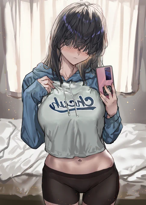 そばかす目隠し娘自撮り投稿 