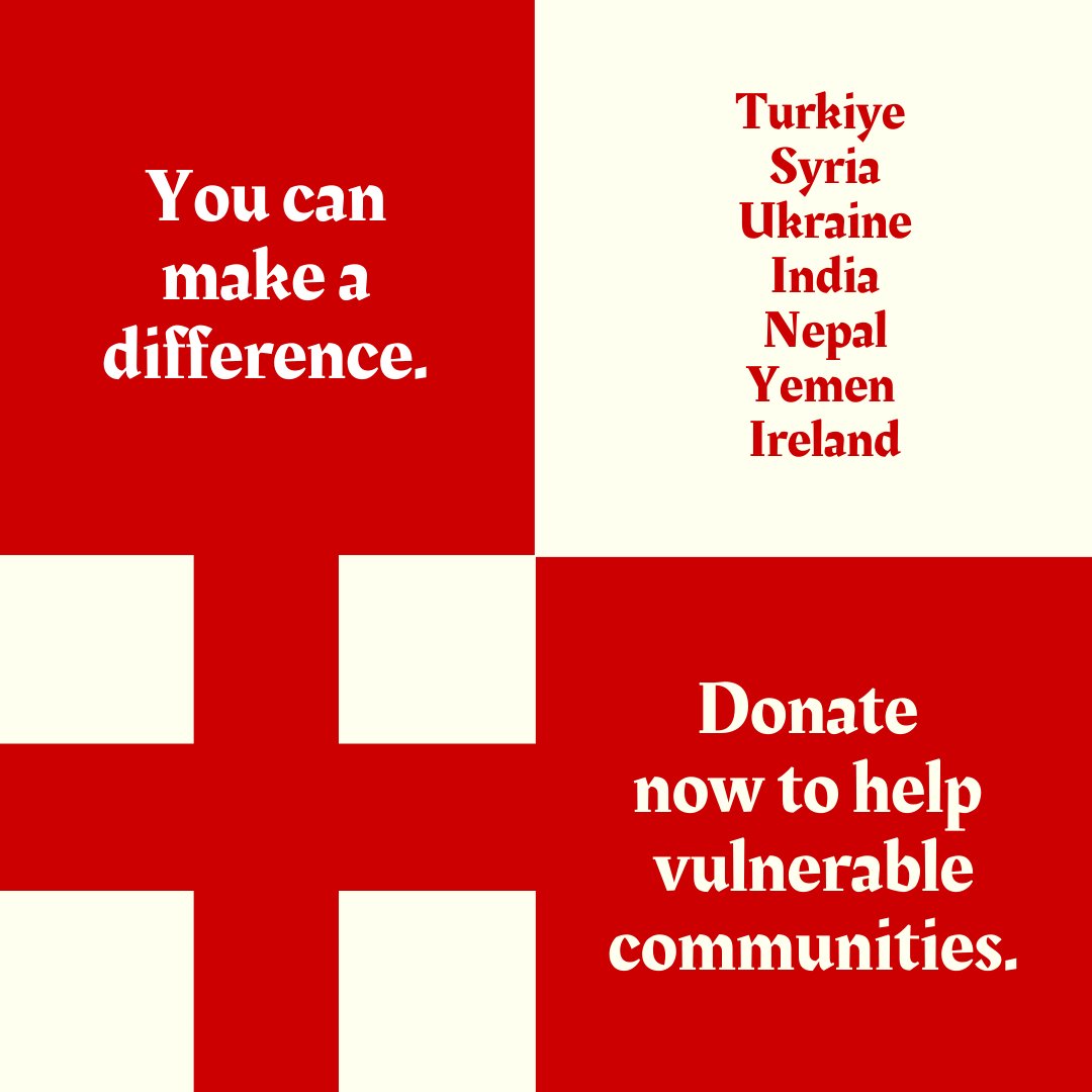 irishredcross's tweet photo. Irish Red Cross helps people affected by crisis and conflict all over the world. Your contribution can help provide crucial aid and support to those in need, including emergency medical care, food, shelter, and more.
Donate today-https://t.co/K7ejnAYMmR https://t.co/JgACp7WDDM