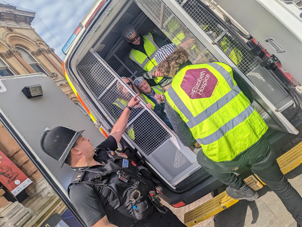PLMREast's tweet photo. @mattjstott has officially been arrested by @StElizabethHosp, alongside other local businesses and community leaders!

He's now being held in a fundraising cell in @Ipswich Town Hall for his crime of excessive 'reply to all'.

Can you help us bail him out? https://t.co/P1WtU6gmsC https://t.co/7Jut6uZGI6