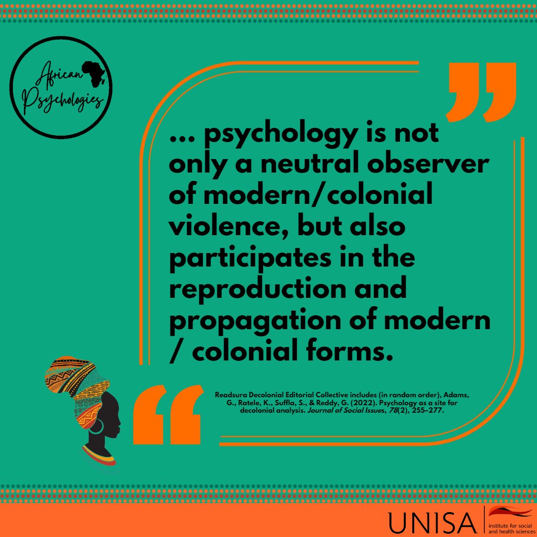 centringafrica's tweet photo. Special Issue: Decolonial Approaches to the Psychological Study of Social Issues
#DecolonialWork #DecolonisingPsychology #ReadsuraEditorialCollective #Installment2 #DecolonialityAsAnIssueForPsychologicalStudy https://t.co/oNeGGjO9Cf
