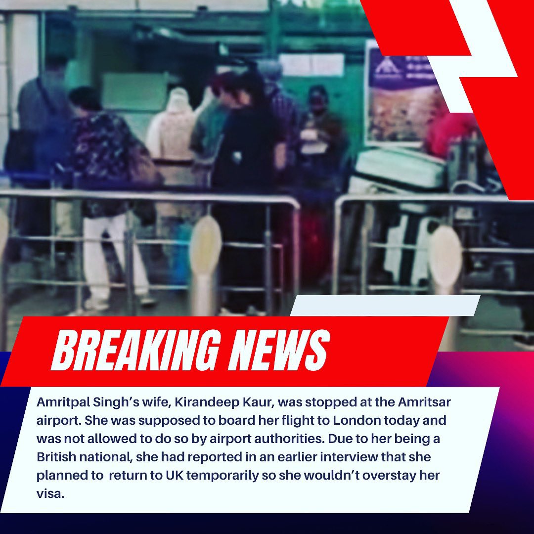 SikhFedUK's tweet photo. @_AndersonStuart @JamesCleverly this morning another British born national Kirandeep Kaur, wife of Amritpal Singh was detained &amp; stopped from returning home to UK by Indian officials. Can’t have another #FreeJaggiNow she must be released immediately. Have you raised the matter? https://t.co/VEJIn5ntH9