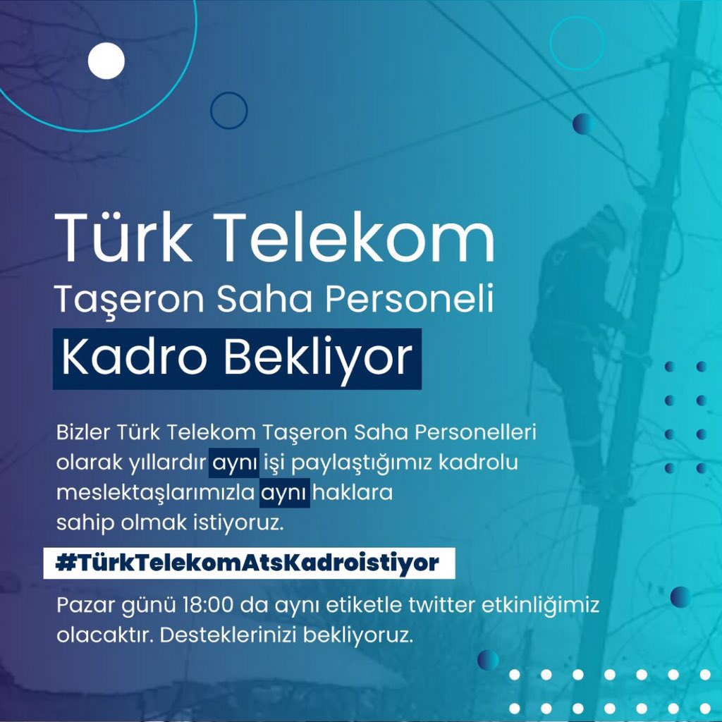 TurkTelekom_ATS's tweet photo. Önemli 👇👇

Türk Telekom Kadrolu Çalışanlara Verilen Bayram İkramiyesi ve Diğer Haklar Firma Çalışanlarına da Verilsin Aynı İşi Yapıyoruz !

@RTErdogan
@vedatbilgn
@csgbakanligi
@akaraismailoglu
@UABakanligi
@TurkTelekom
@TTDestek
@TTKariyer
@ofatihsayan
@umitonaltr
@SukruKutlu1 https://t.co/SG6p1n8EoO