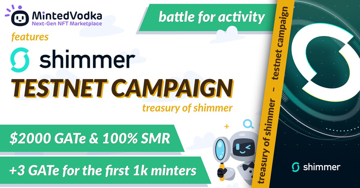 MintedVodka: next-gen NFT Market (@mintedvodka) on Twitter photo ππ Get ready for an NFT adventure! <a href="/MintedVodka/">MintedVodka: next-gen NFT Market</a> is joining the Treasures of Shimmer #ShimmerEVM Testnet launch campaign by #iota!
π Dive into the action, mint NFTs, and win exciting rewards!
π Don't miss out, #test2conquer!
Read all about it: medium.com/gat-network/miβ¦ ππ Get ready for an NFT adventure! <a href="/MintedVodka/">MintedVodka: next-gen NFT Market</a> is joining the Treasures of Shimmer #ShimmerEVM Testnet launch campaign by #iota!
π Dive into the action, mint NFTs, and win exciting rewards!
π Don't miss out, #test2conquer!
Read all about it: medium.com/gat-network/miβ¦