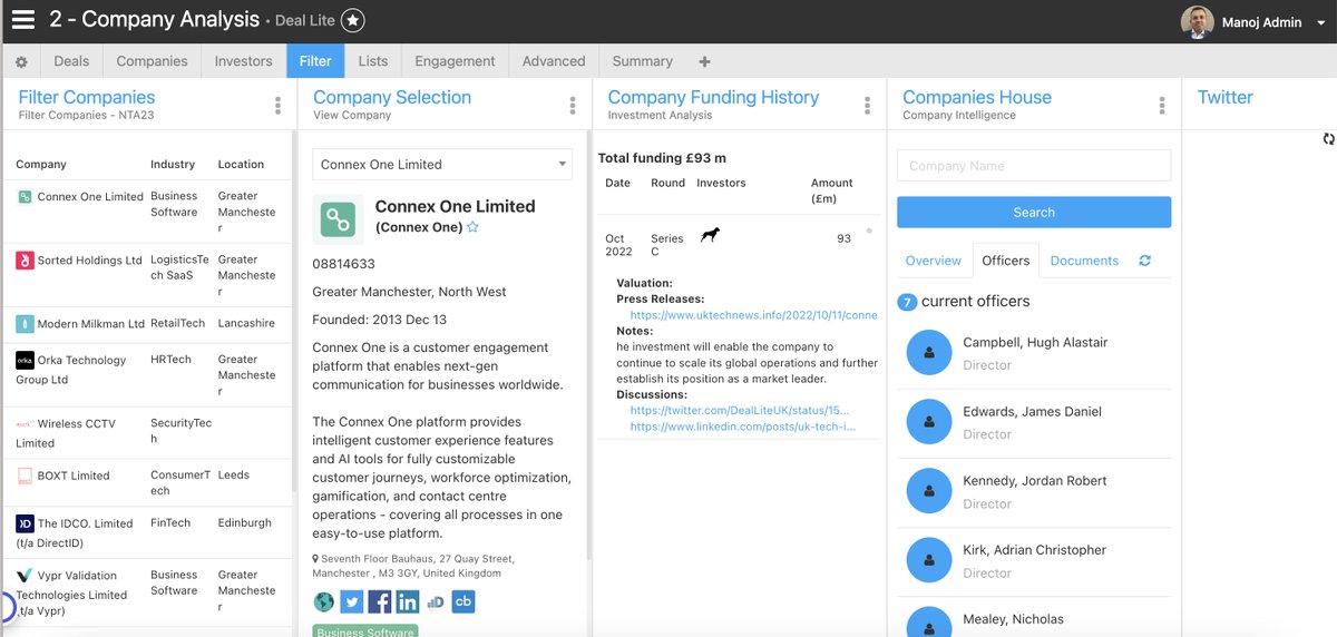 manojranaweera's tweet image. @DealLiteUK has a tag now #NTA23 to showcase tech companies in @hugh_gpb @GPBullhound list #NorthernTechAwards

At the top is @connex_one @SortedOfficial @ModernMilkman_ @orka_tech @WirelessCCTV @weareboxt @_directid @Vyprco @arctic_shores @Force24uk @WeAreMRMGlobal @mirrorweb