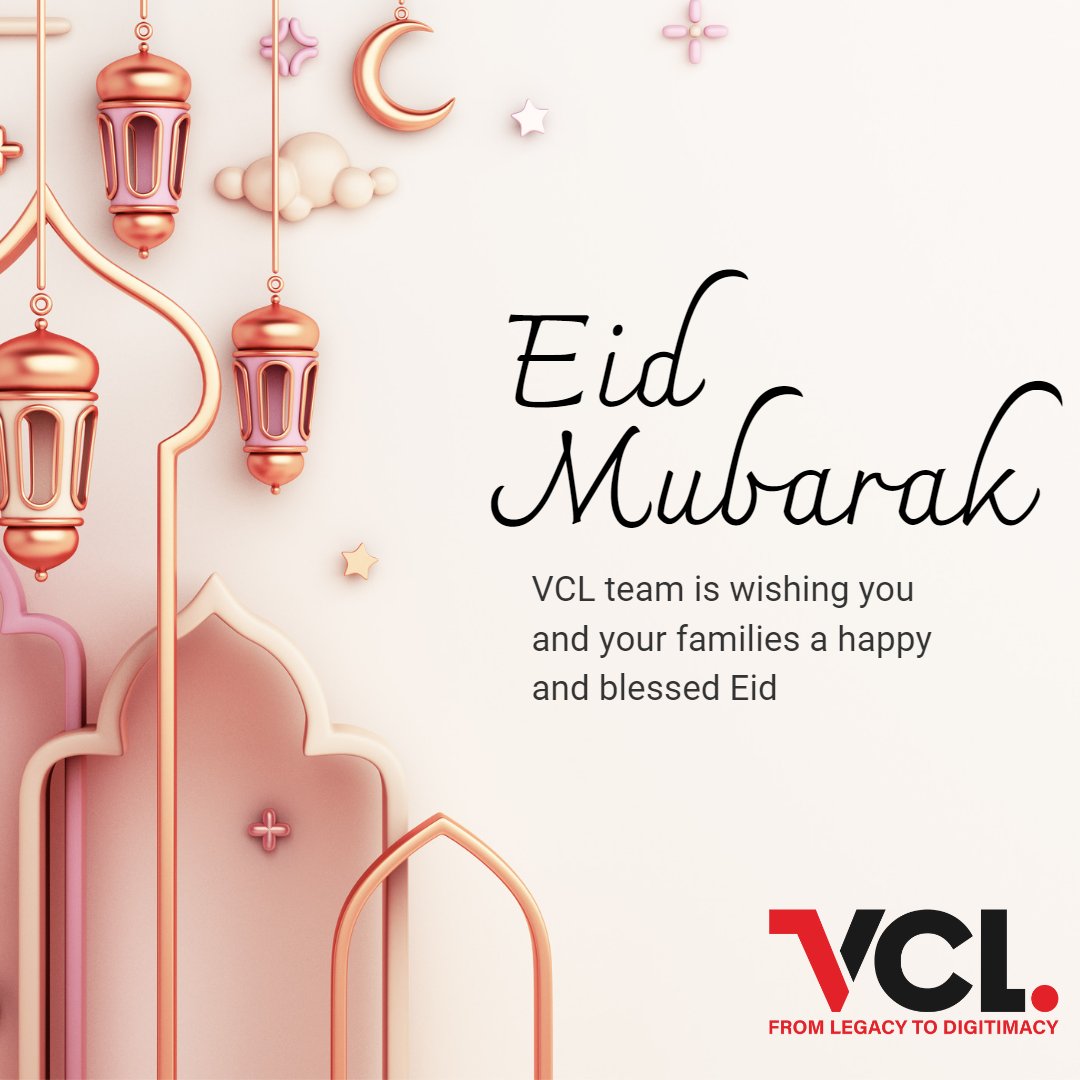 Eid Mubarak! VCL team is wishing you and your families a happy and blessed Eid. May Allah accept all your prayers​.
​عيدكم مبارك وعساكم من عواده, تقبل الله منا و منكم صالح الاعمال

#vcl #eidmubarak #eid2023 #team #عيد_الفطر_المبارك