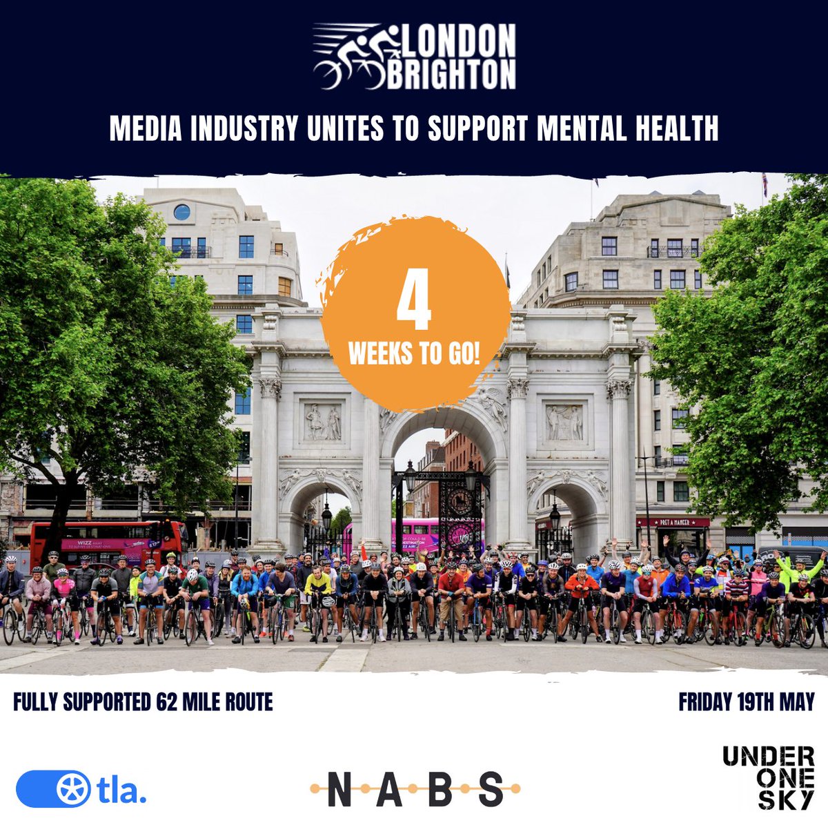 L2Bcycle's tweet photo. 4 weeks to go 🥳 We've booked the weather ☀️ Our special wooden finishers medals are ready 🥇 Are you?

Take on the challenge and unite to raise money for @NABS_UK &amp; @under_1_sky at https://t.co/LqO9q02G48

#l2b #londontobrighton #team #event #mentalhealth #cycling https://t.co/RsOh93A9iD