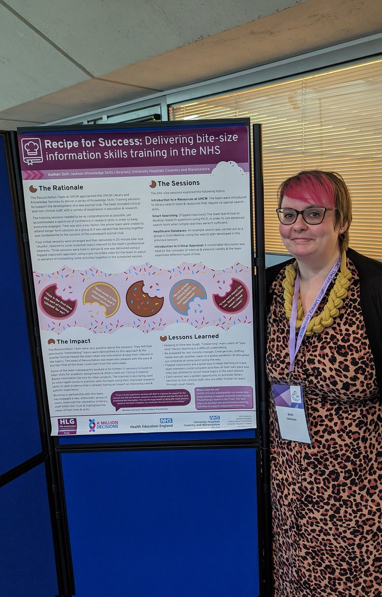 thants's tweet photo. It's me, hi!👋🏻 Presenting my slightly reworked @CILIPHLG #HLG75 poster at #LILAC23 during the breaks, happy to answer questions if you have them... But first, the caffeine queue ☕🥐 https://t.co/KnSk2XNuD6