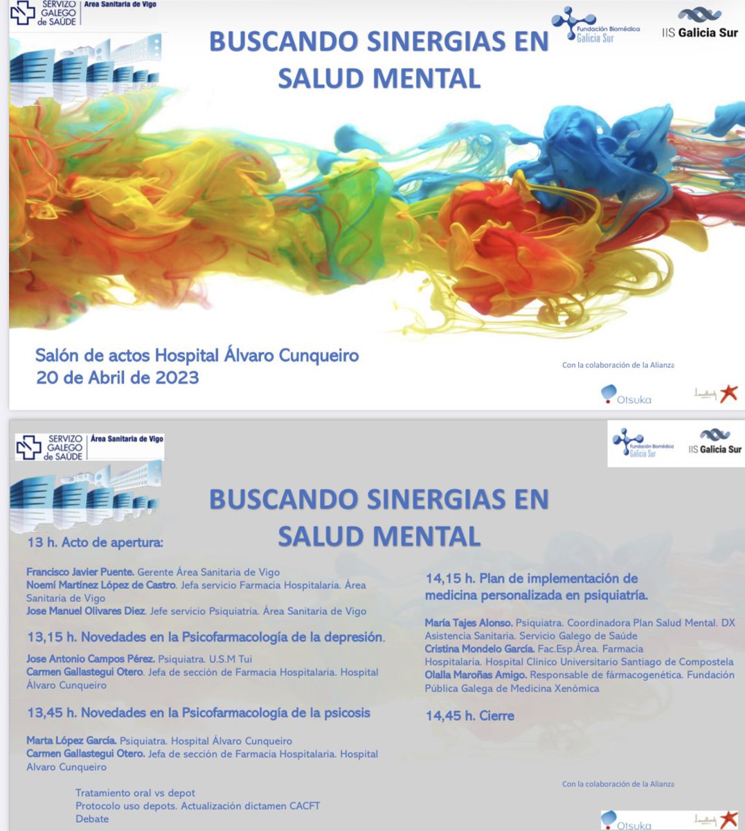 Hoy, nuestra compañera <a href="/cris_mondelo/">Cristina Mondelo</a> participa en las jornadas de #SaludMental organizadas en el #CHUVI