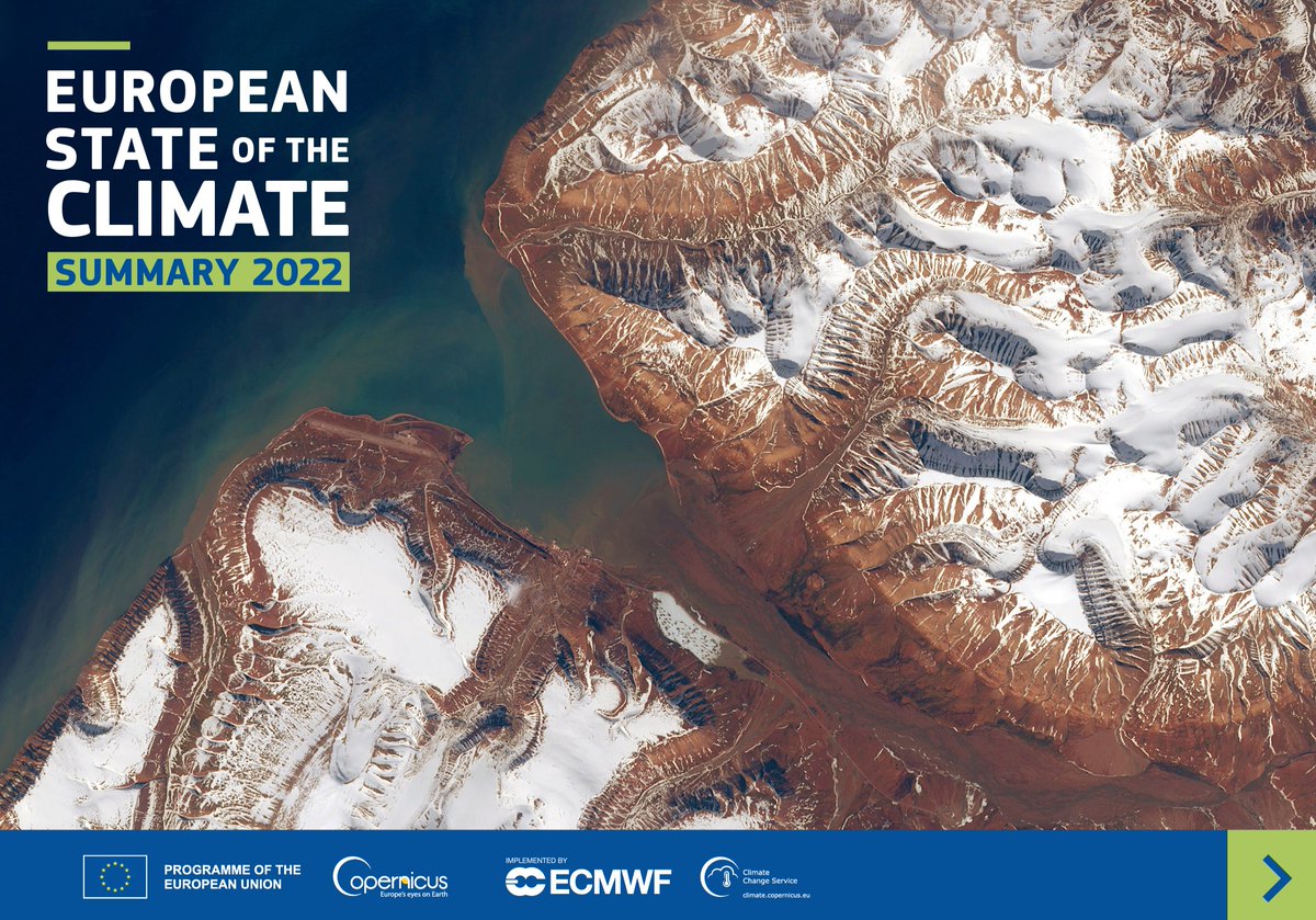 In case you have any doubt that the current changes in climate are impacting us, read the new #CopernicusClimate European State of the Climate Report 2022:

climate.copernicus.eu/esotc/2022