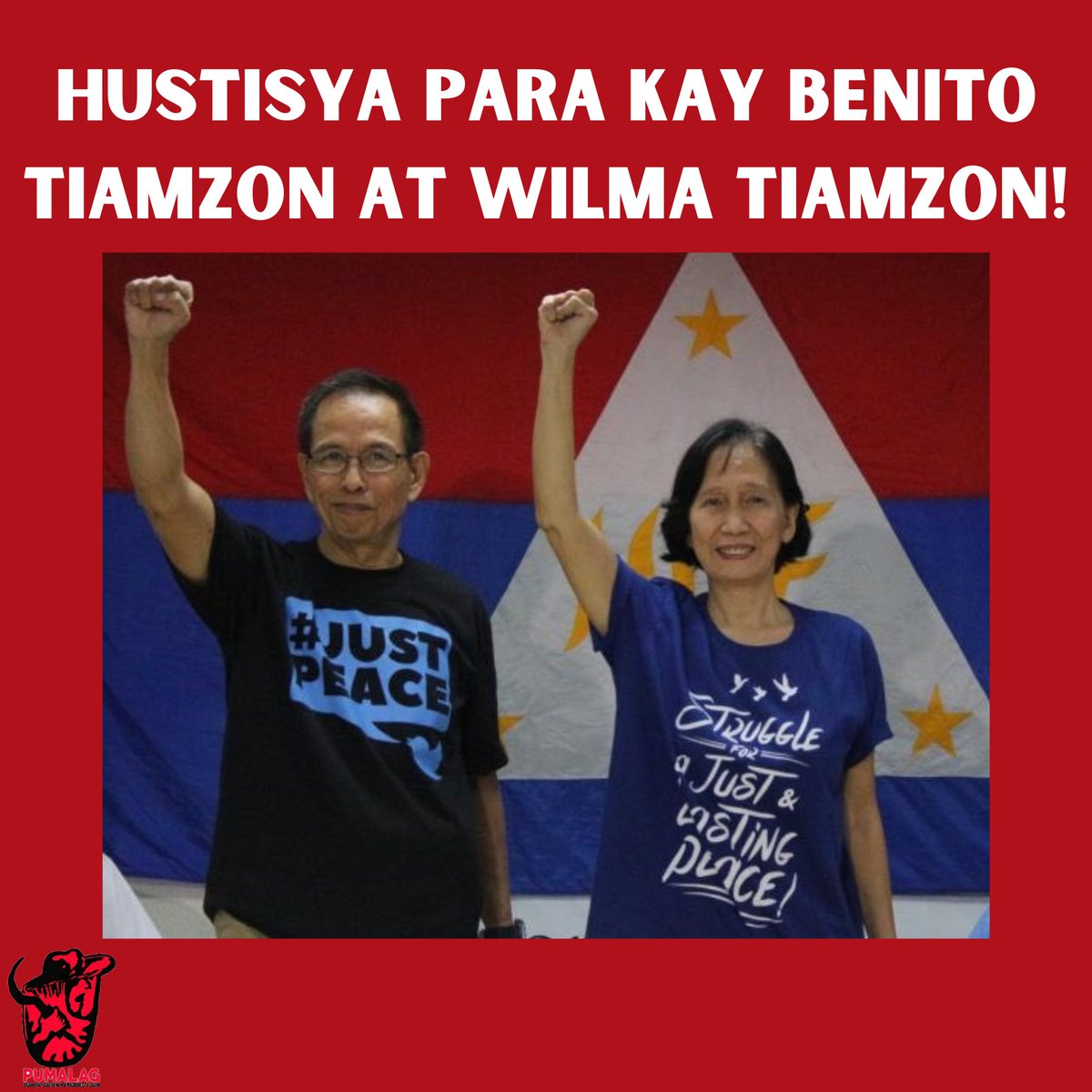 HUSTISYA PARA KAY BENITO TIAMZON AT WILMA AUSTRIA TIAMZON!

Sa pagdaan ng ilang taon ay marami na ang walang habas na pinaslang ng estado at ng hayop na AFP-PNP, libo-libong dugo na ang dumanak sa mga kamay ng mga berdugong militar sa kanayunan man o sa kalunsuran.