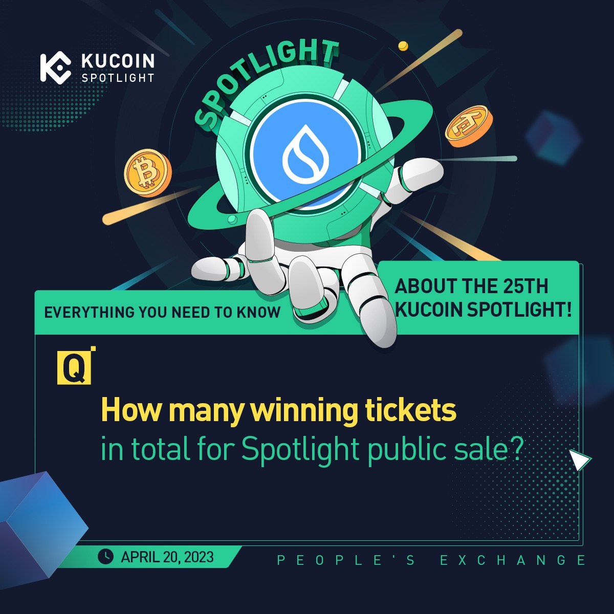 kucoincom's tweet photo. 💥 Everything You Need to Know about the 25th KuCoin Spotlight!

Today's Quiz: How many winning tickets in total for Spotlight public sale?

Comment your answers below👇

Answer of yesterday's quiz: KYC2

🔥Join to win Spotlight Community Bonus!
👉 https://t.co/SDqi81FQAh https://t.co/pSlSOG1AvC