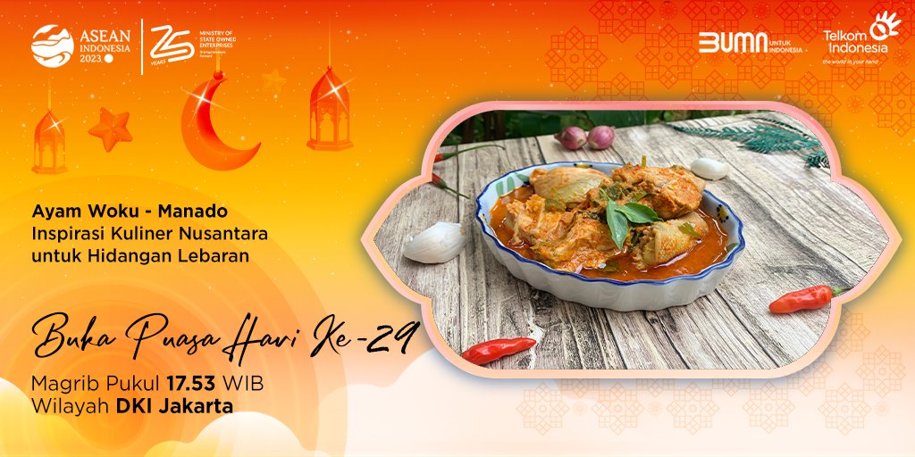 TelkomIndonesia's tweet photo. Makanan dan lauk pauk khas lebaran menjadi salah satu yang sangat ditunggu. Namun Sobat bisa menambahkan makanan khas daerah di Indonesia sebagai variasi hidangan lebaran. https://t.co/YwyrXiTjkJ