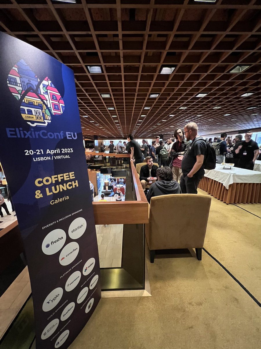 luciodale2's tweet photo. @juxtpro lands at #ElixirConfEU in Lisbon, exploring Elixir's power and potential as a functional language. Exciting to learn that Elixir and Clojure share a focus on simplicity, robust tooling, and strong communities. #neverstoplearning #functionalprogramming https://t.co/hQh3HRt643