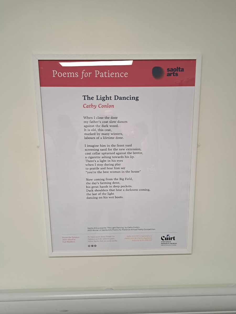 cat_conlon's tweet photo. Delighted to be part of Day One of Cuirt International Festival of Literature with the winning entry in Poems for Patience Competition#cuirt2023 https://t.co/TWjVTZmpJl