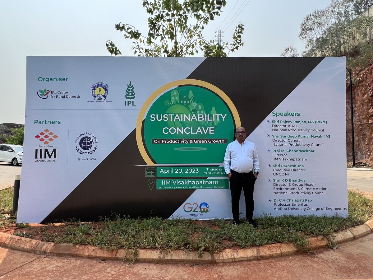 sundeepnayak's tweet photo. Andhra Pradesh Sustainability Conclave in partnership with IIM Visakhapatnam and UN Global Compact Network India today @unglobalcompact @UN_SDG https://t.co/UfHYIfCGve